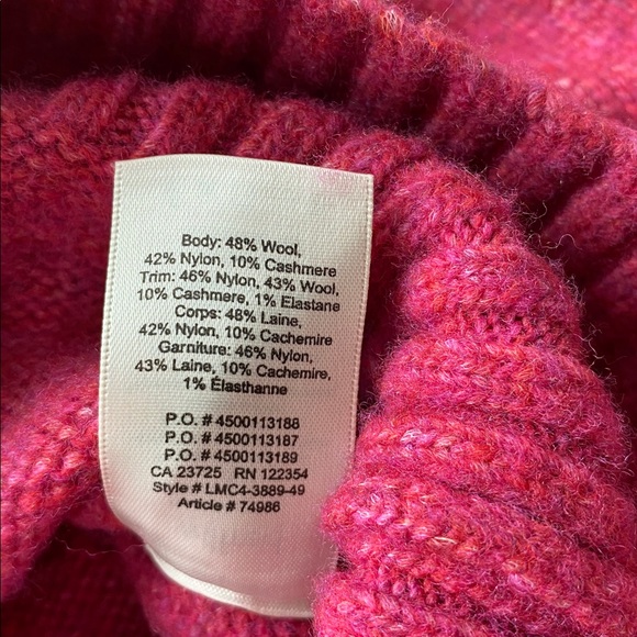 ARITZIA Wilfred Poesy Sweater | Size L | Electron Fuchsia | Wool Cashmere Blend - Picture 4 of 5